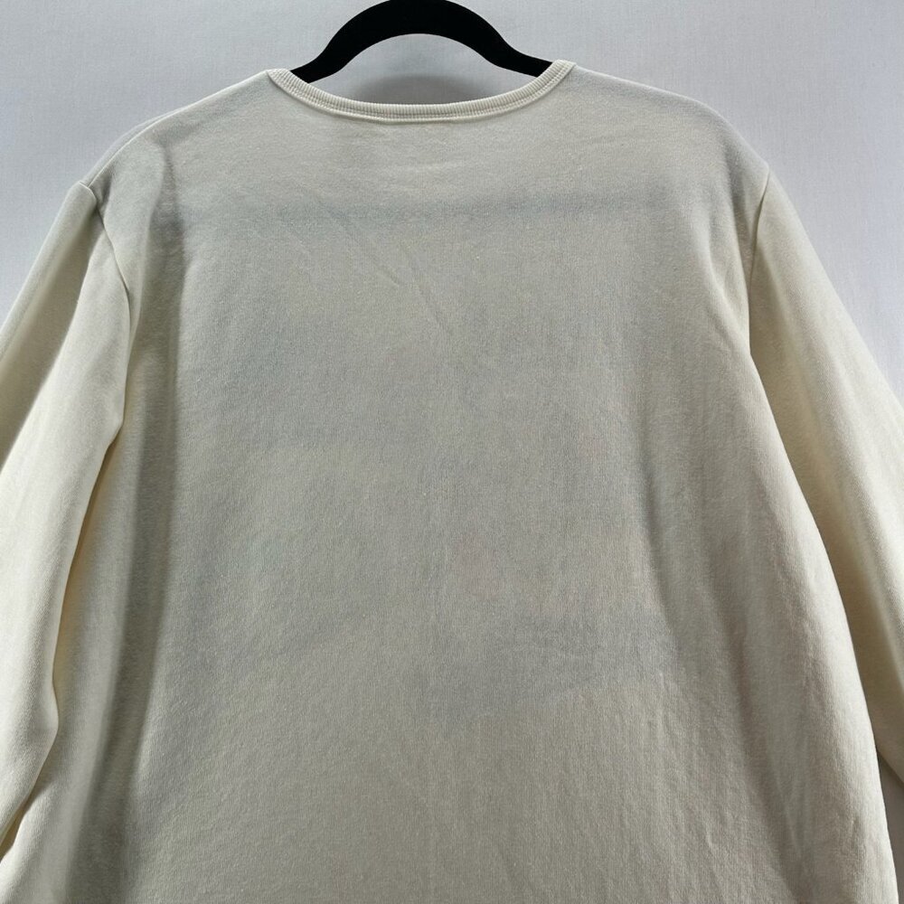 Bobbie Brooks Holiday Sweater L Christmas Tree Santa Embroidered Pullover Ivory - Picture 2 of 10